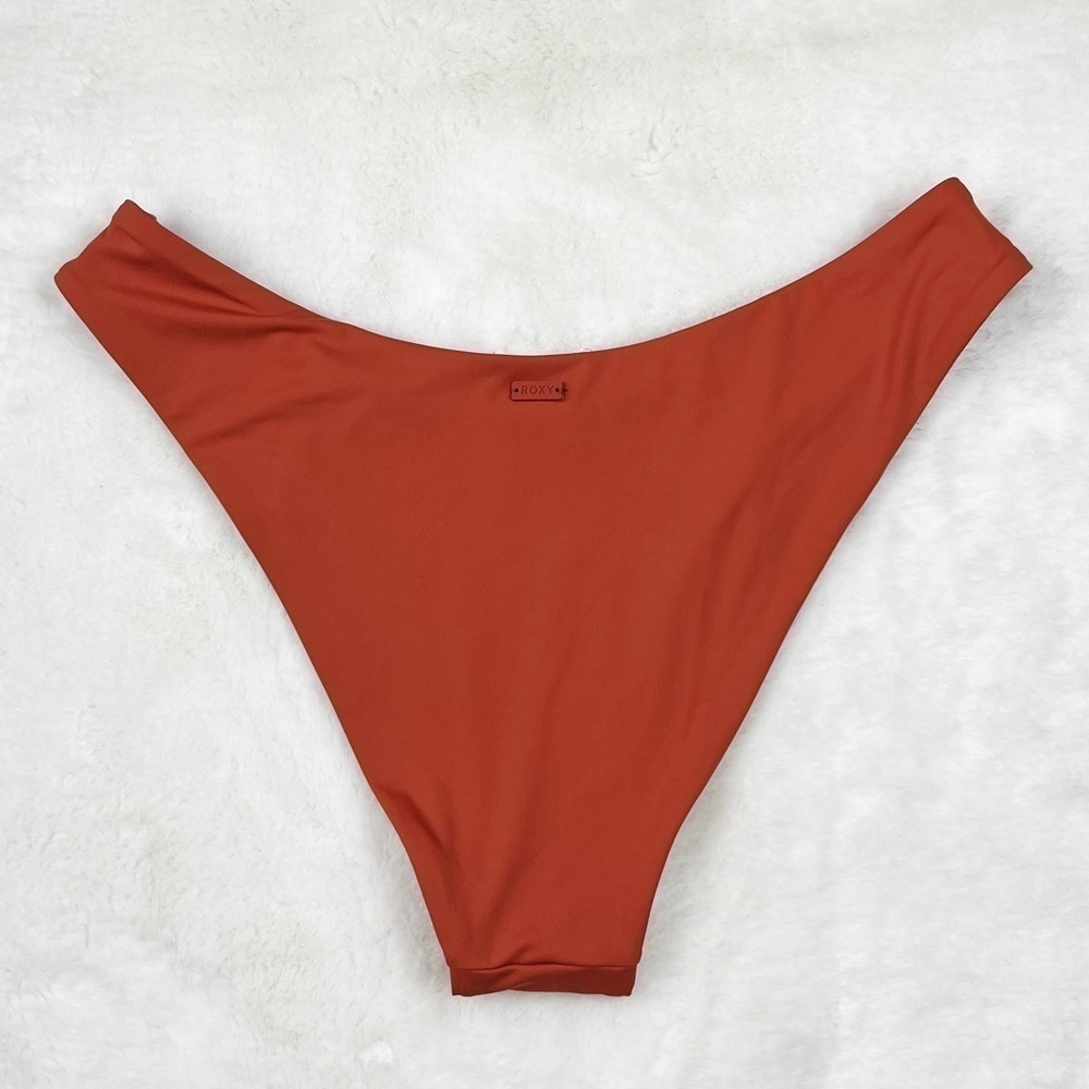 NWT Roxy Beach Classics High Leg Bikini Bottoms Baked Clay - Picture 8 of 8
